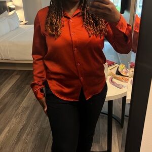Calvin Klein Burnt Orange Button Down Shirt